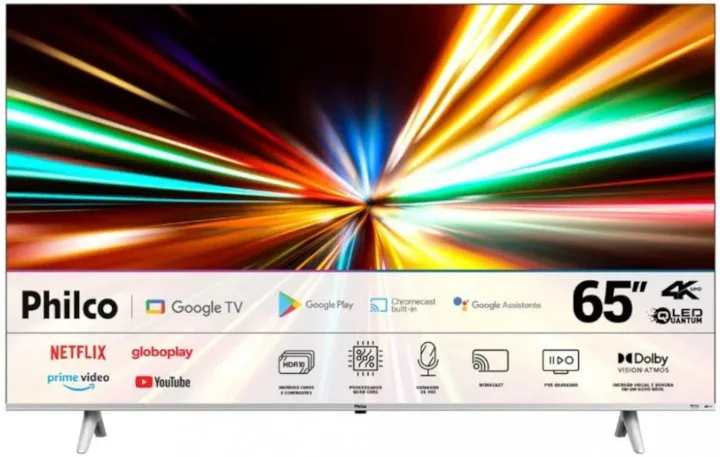 TOP 10 - Smart TVs 65" polegadas mais baratas e básicas para comprar! - Philco Fast Smart QLED PTV65G3BGTSSBL | Smart TV 65″ UHD 4K