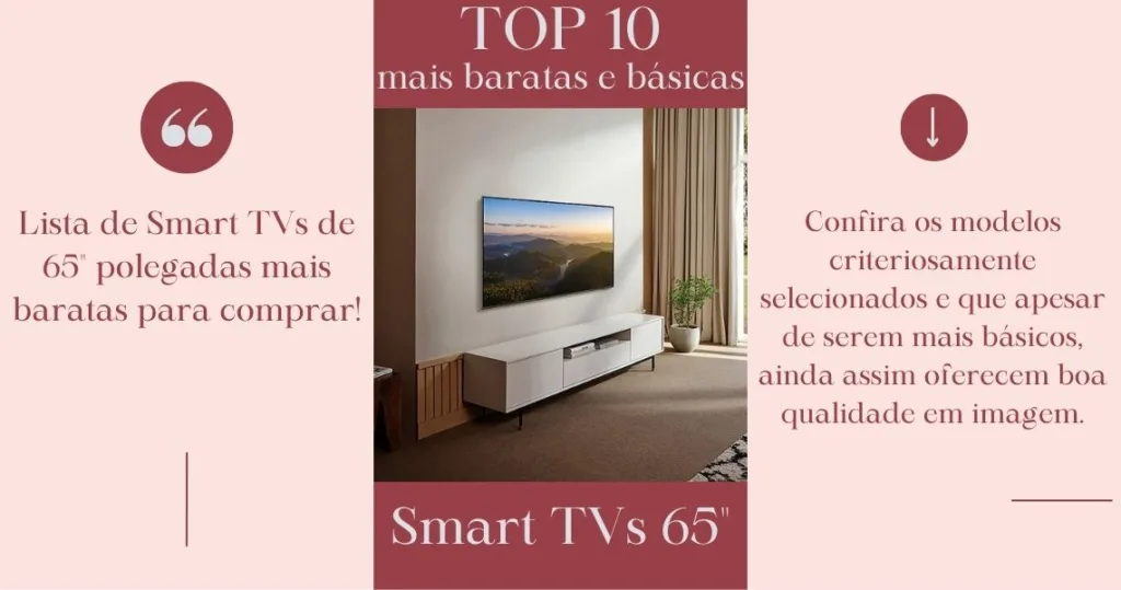 TOP 10 - Smart TVs 65" polegadas mais baratas e básicas para comprar!