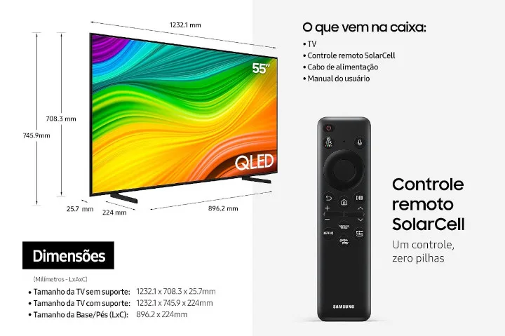 Smart TV Samsung QLED QN55Q60DAGXZD 2024