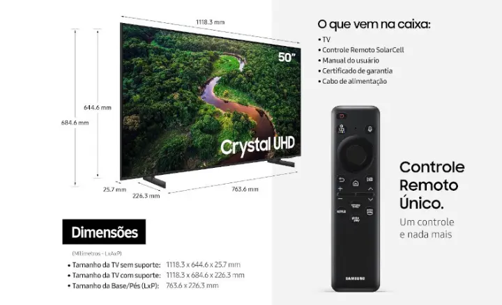 Smart TV Samsung Crystal UHD UN50CU8000GXZD - Ficheiro Técnico