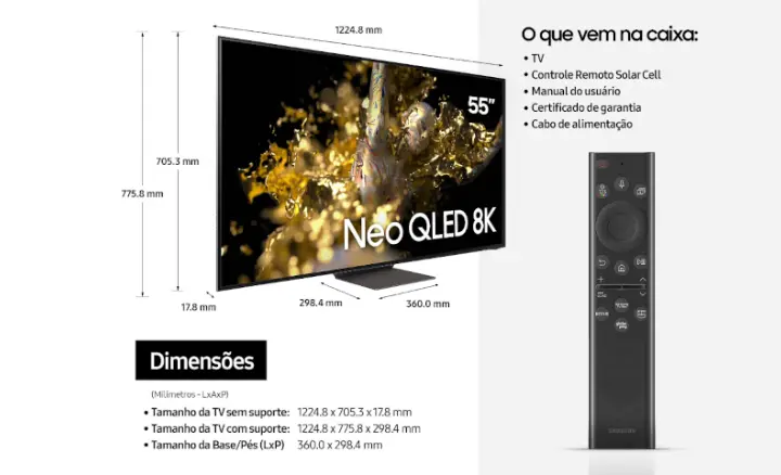 Smart TV Samsung Neo QLED 8K 2022 QN55QN700BGXZD - Ficheiro Técnico