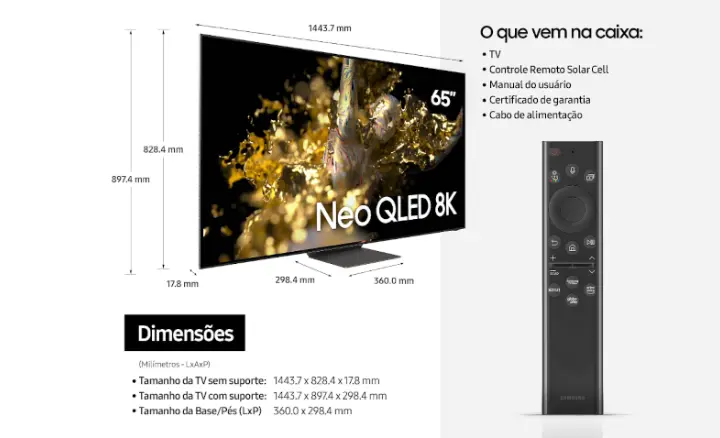 Smart TV Samsung Neo QLED 8K 2022 QN65QN700BGXZD - Ficheiro Técnico