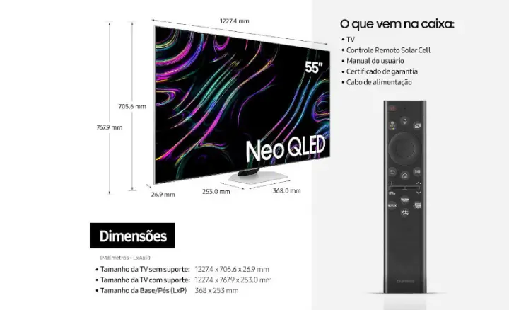 Smart TV Samsung Neo QLED 4K 2022 QN55QN83BAGXZD - Ficheiro Técnico