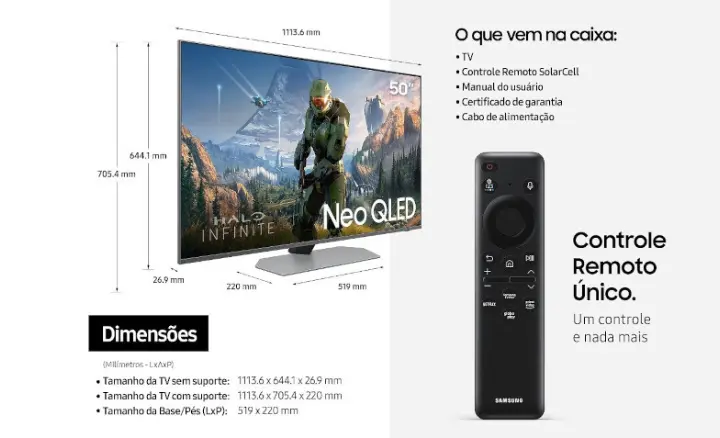 Smart TV Samsung Neo QLED 4K 2023 QN50QN90CAGXZD - Ficheiro Técnico