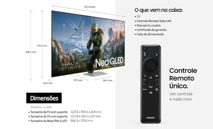 Smart TV Samsung Neo QLED 4K 2023 QN55QN90CAGXZD - Ficheiro Técnico