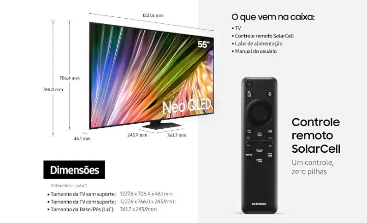 Smart TV Samsung Neo QLED 4K 2024 QN55QN85DBGXZD - Ficheiro Técnico