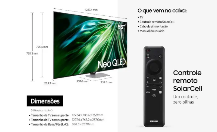 Smart TV Samsung Neo QLED 4K 2024 QN55QN90DBGXZD - Ficheiro Técnico
