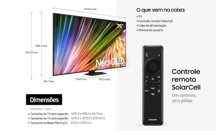 Smart TV Samsung Neo QLED 4K 2024 QN75QN85DBGXZD - Ficheiro Técnico