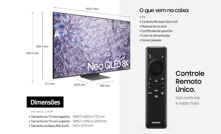 Smart TV Samsung Neo QLED 8K 2023 QN65QN800CGXZD - Ficheiro Técnico