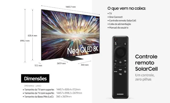 Smart TV Samsung Neo QLED 8K 2024 QN65QN800DGXZD - Ficheiro Técnico