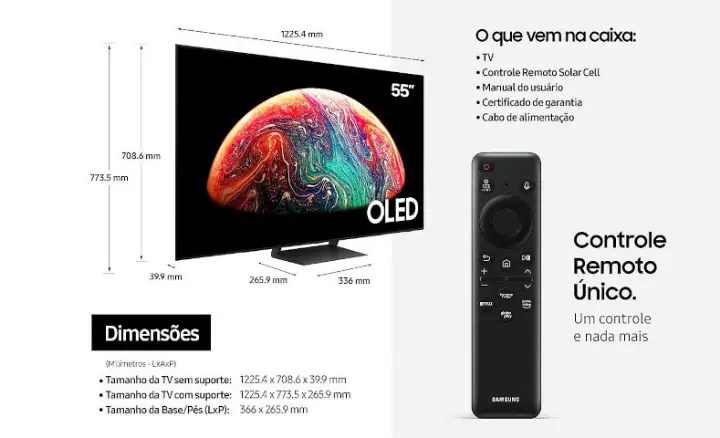 Smart TV Samsung OLED 2023 QN55S90CAGXZD - Ficheiro Técnico