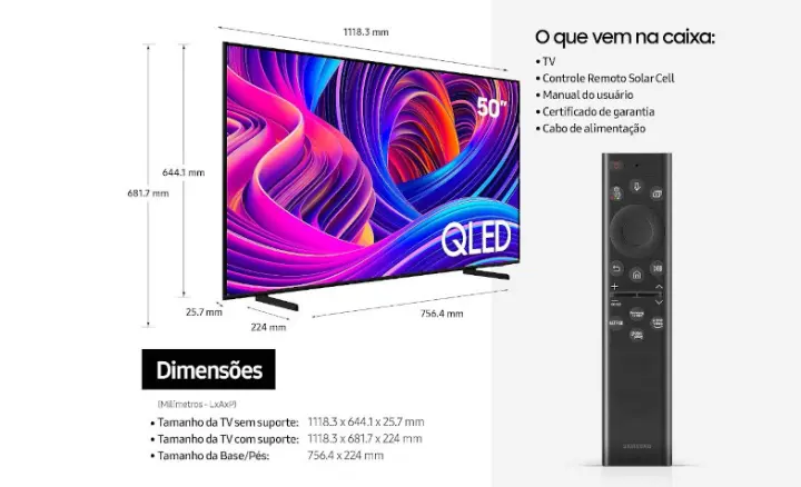 Smart TV Samsung QLED 2022 QN50Q60BAGXZD - Ficheiro Técnico