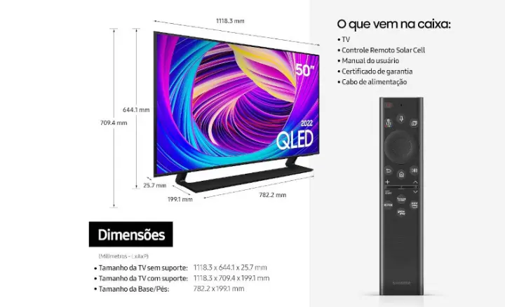 Smart TV Samsung QLED 2022 QN50Q65BAGXZD - Ficheiro Técnico
