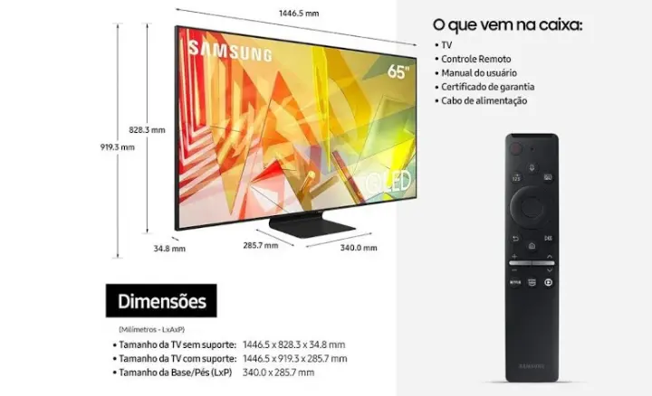 Smart TV Samsung QLED 2020 QN65Q90TDGXZD - Ficheiro Técnico