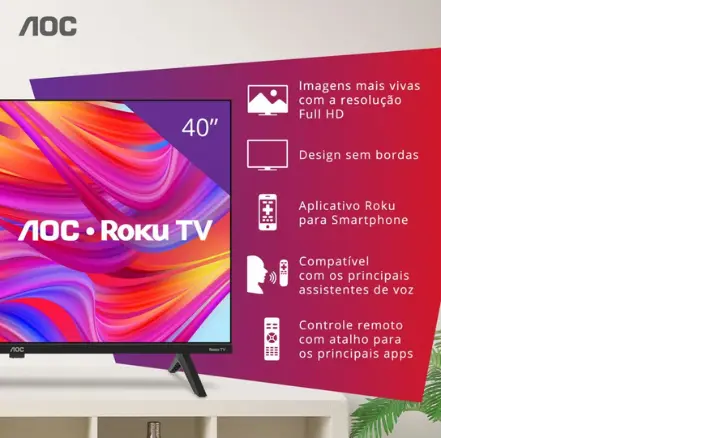 Smart TV AOC Roku TV 5045 40S5045/78G 2024 - Ficheiro Técnico