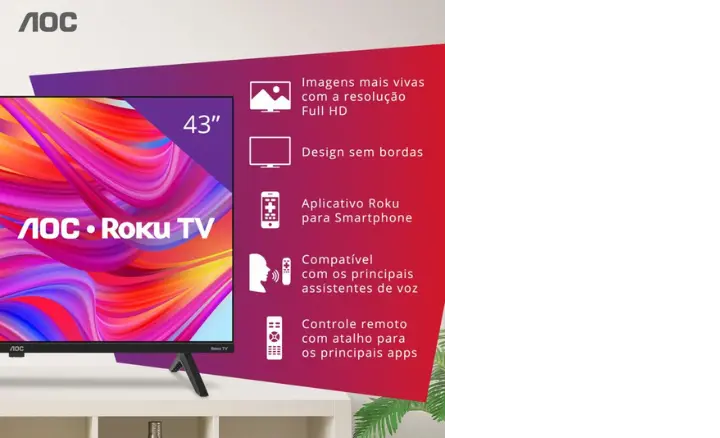 Smart TV AOC Roku TV 5045 43S5045/78G 2024 - Ficheiro Técnico