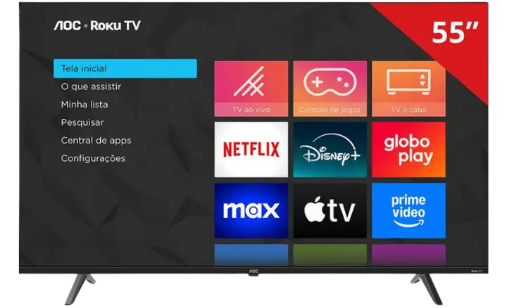 Smart TV AOC Roku TV 7045 55U7045/78G 2025 - Ficheiro Técnico