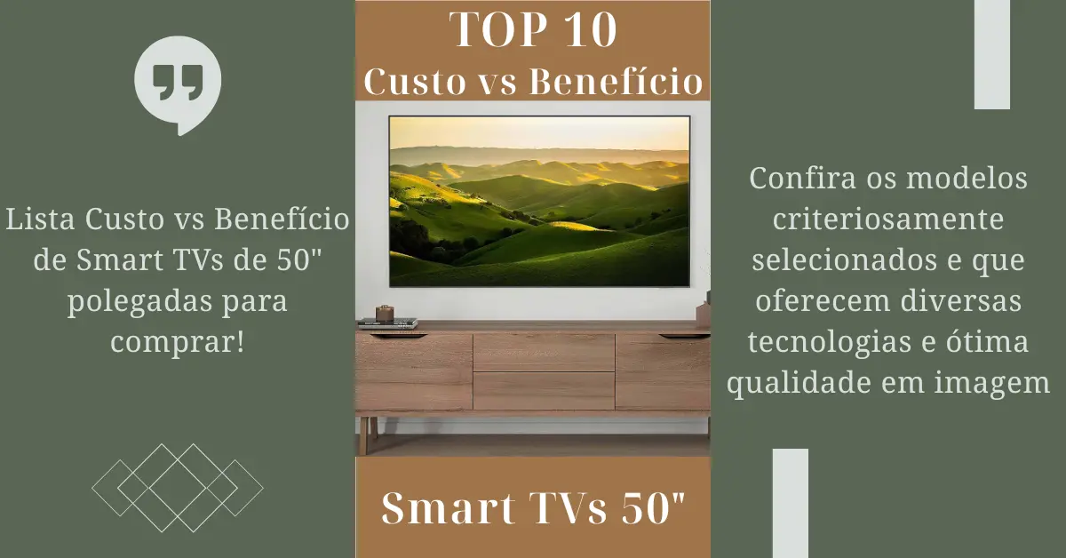 TOP 10 - Melhor Custo vs Benefício Smart TVs de 50 polegadas - Ficheiro Técnico