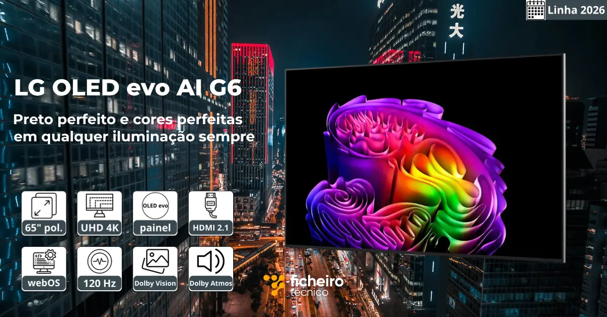 Smart TV LG OLED evo AI G6 2026 OLED65G6PSA - Ficheiro Técnico