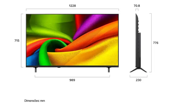 Smart TV LG NANO 4K UHD AI NU850 55NU850BPSA 2026 - Ficheiro Técnico
