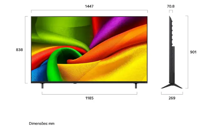 Smart TV LG NANO 4K UHD AI NU850 65NU850BPSA 2026 - Ficheiro Técnico
