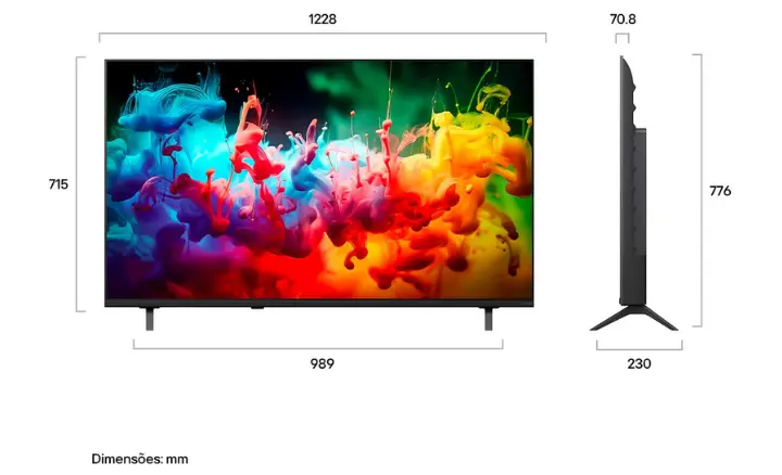 Smart TV LG QNED MiniLED AI 2026 55QNED70BSA - Ficheiro Técnico