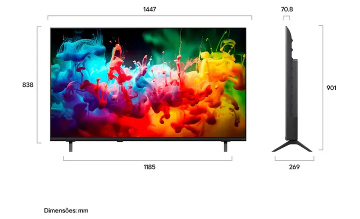 Smart TV LG QNED MiniLED AI 2026 65QNED70BSA - Ficheiro Técnico