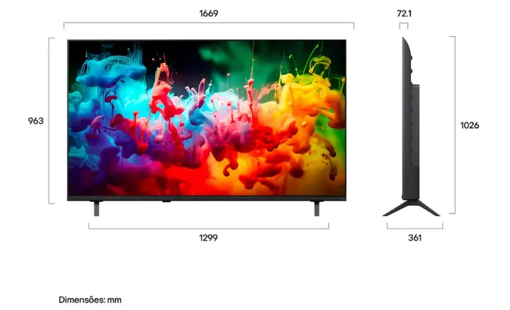 Smart TV LG QNED MiniLED AI 2026 75QNED70BSA - Ficheiro Técnico