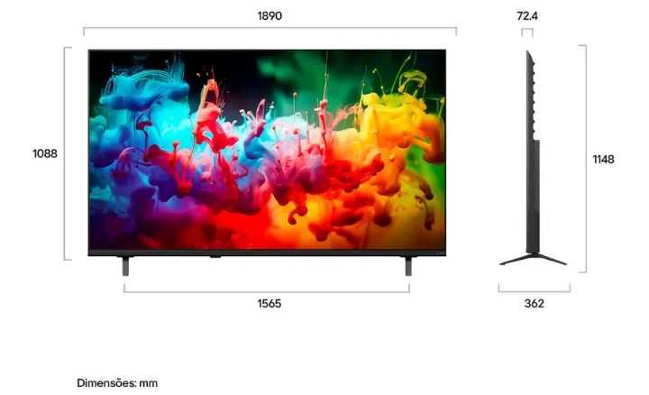 Smart TV LG QNED MiniLED AI 2026 85QNED70BSA - Ficheiro Técnico